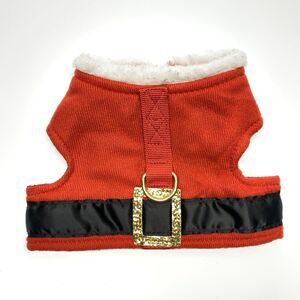 Christmas Santa Dog Costume X small Red Santa Belt Fur Trim Hook & Loop Buckle